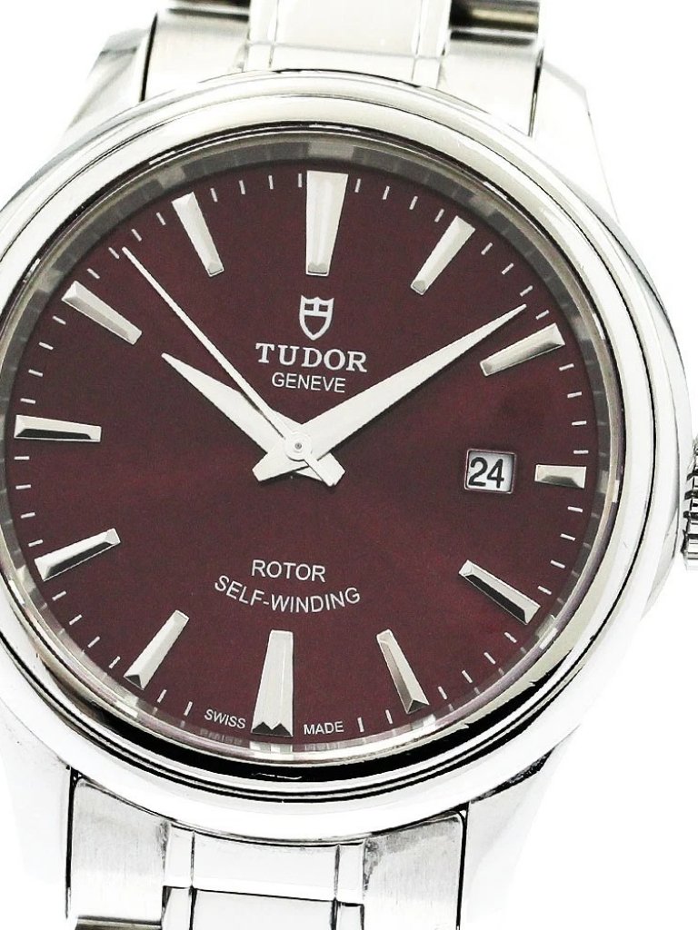 Tudor Style 12100 Date Bordeaux Dial Automatic Ladies Watch